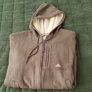 Adidas Men's Zip-Up Brown Sweater